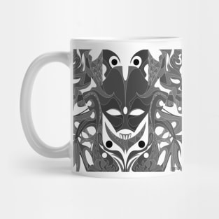 the mask of life in totonac alien pattern ecopop in bright Mug